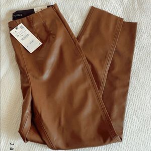 Zara Brown Leather Pants